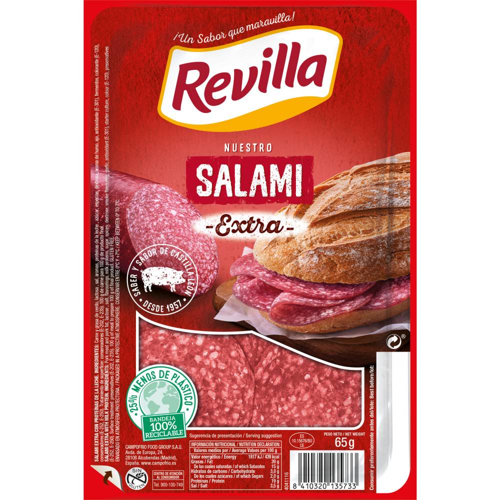 Salami Revilla Lonchas 70Gr