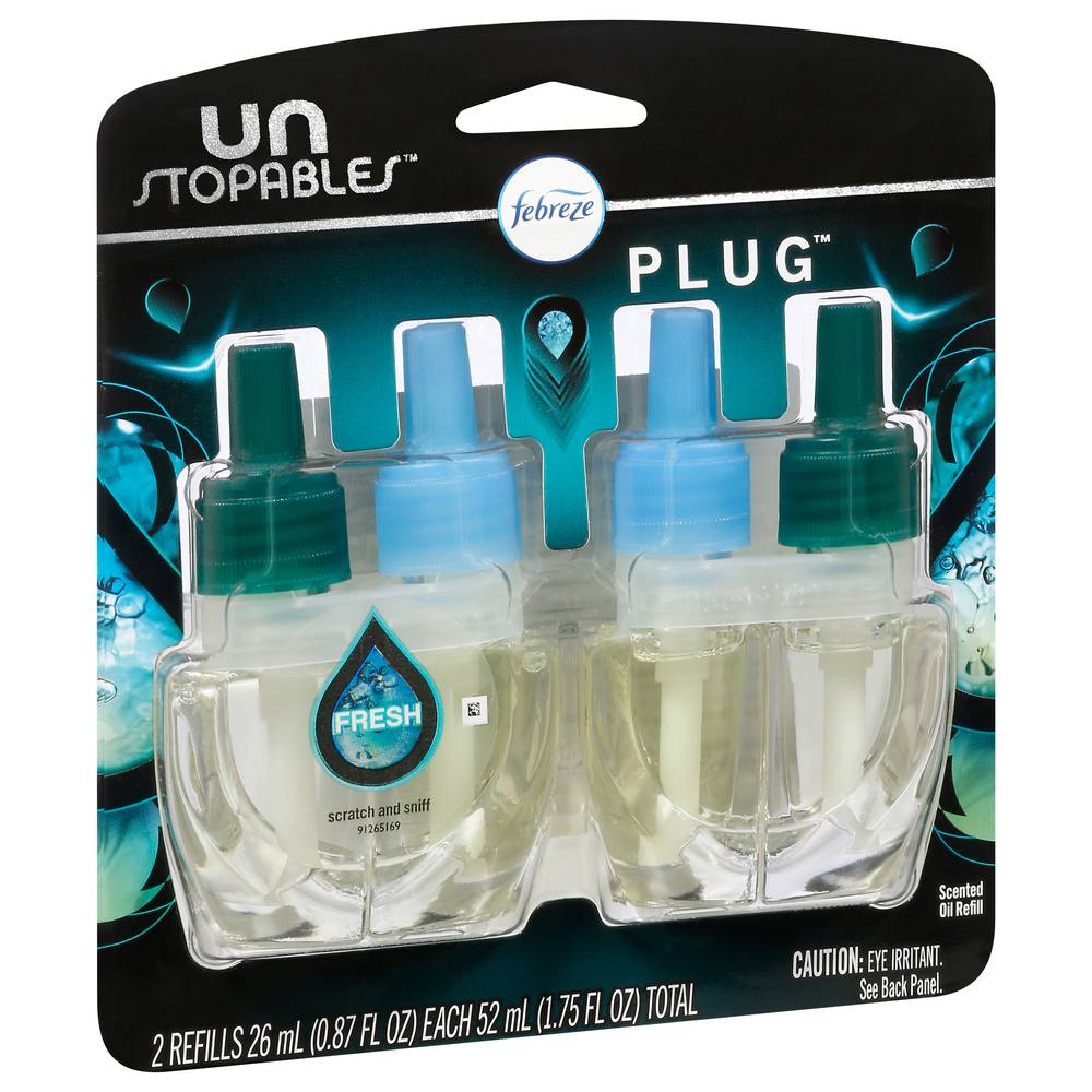 Febreze Unstopables Plug Scented Refills, Fresh Scent (1.8 oz)