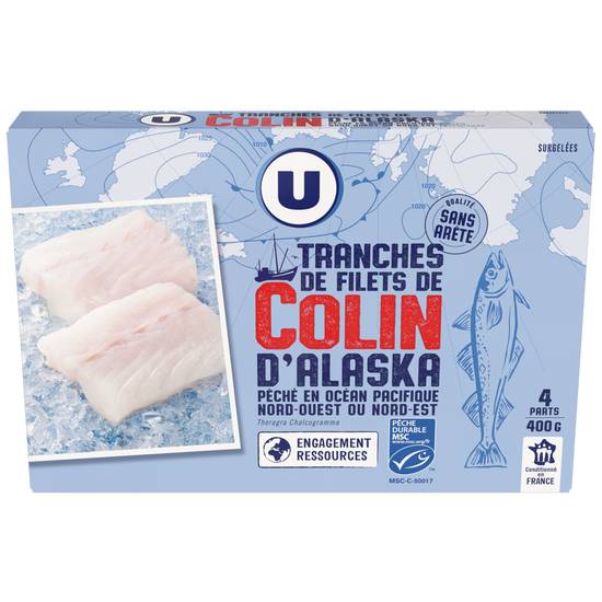 Tranches Filet Colin Alaska U Msc X4 Produit U 400 gr