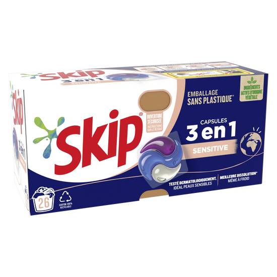 Skip - Lessive capsules 3 en 1 sensitive ( 26 pièces ), Delivery Near You