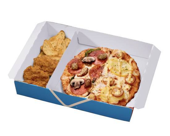 ピザBENTO ドミノ・�デラックス＆マヨじゃが＋お好きなサイド2個 Pizza BENTO Domino's Deluxe & Mayo Jaga + Any 2 Sides