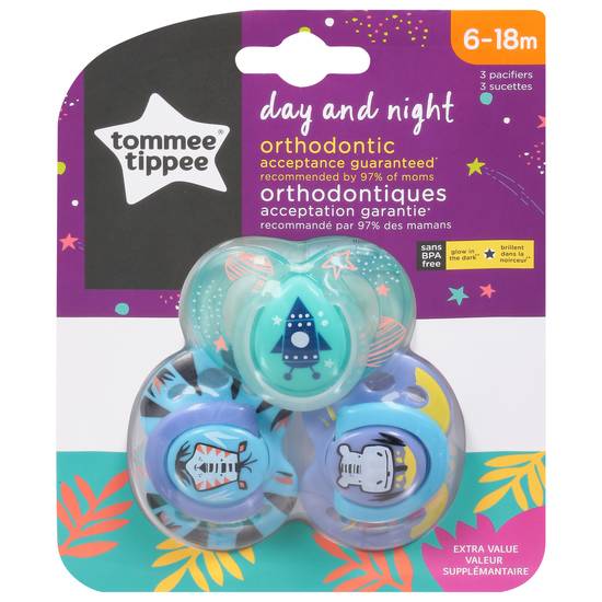 Tommee Tippee Day & Night Pacifier (3 ct)