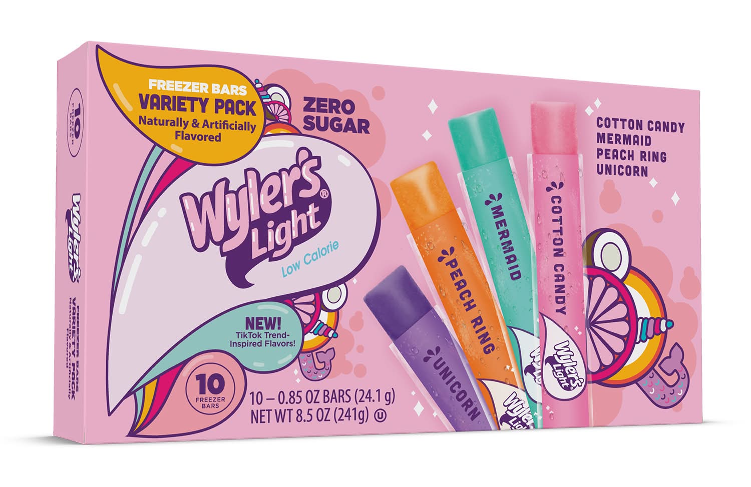 Wyler’s Light Zero Sugar Freezer Bars Variety pack (10 x 0.85 oz)