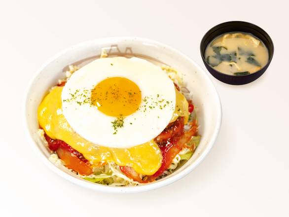 チーズバーガー丼（味噌汁付）