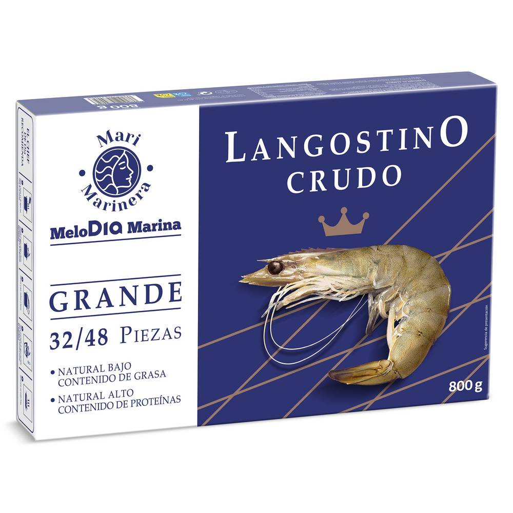 Langostino Crudo Grande 32/48 Piezas Mari Marinera De Dia Caja 800 G