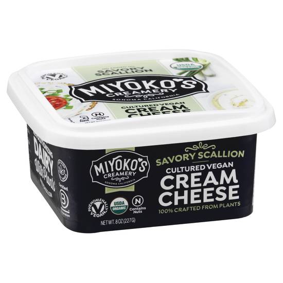 Miyokos Creamery Cultured Vegan Savory Scallion Cream Cheese
