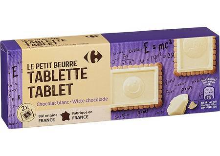 Carrefour Classic' - Biscuits tablette au petit beurre (chocolat blanc)