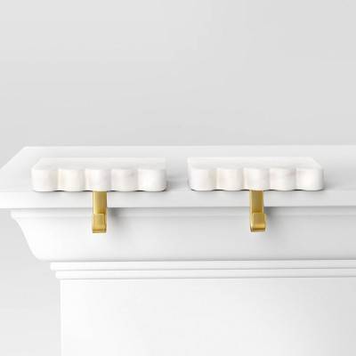 Christmas Set of 2 Marble Stocking Holders White - Threshold™