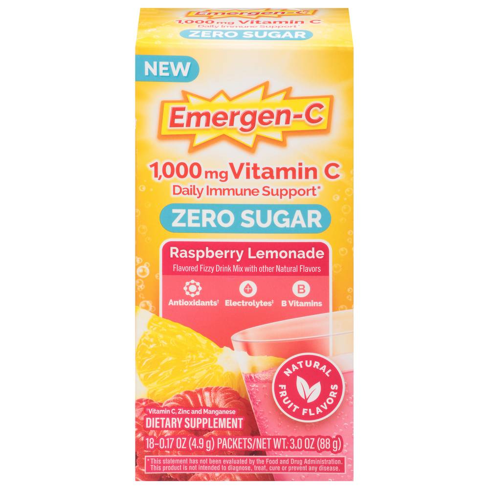 Emergen-C 1000 mg Zero Sugar Vitamin C (raspberry lemonade)