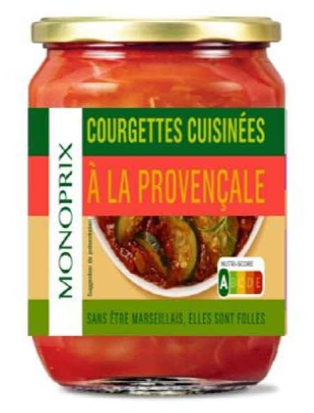Monoprix - Courgettes cuisinées à la provençale (520g)