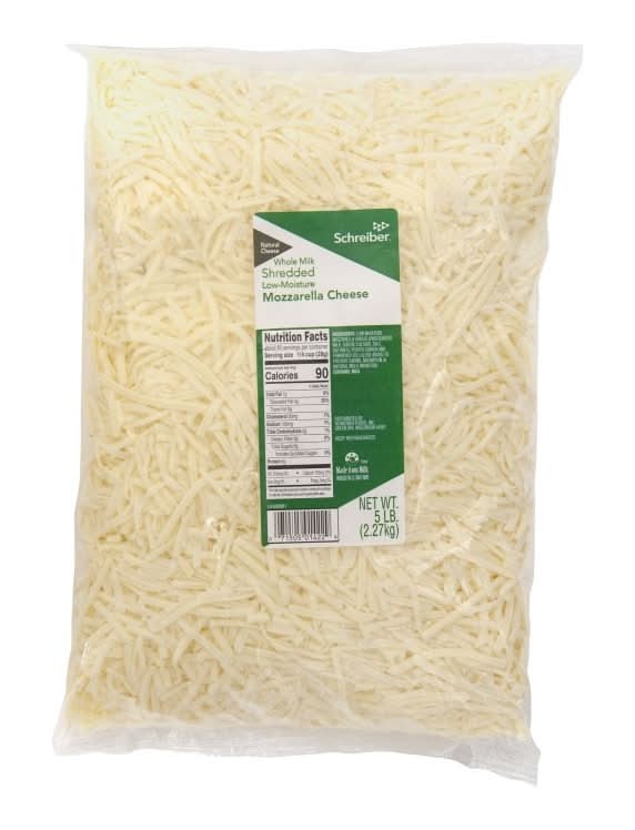 Schreiber Shredded Low Moisture Part Skim Mozzarella Cheese (80 oz)