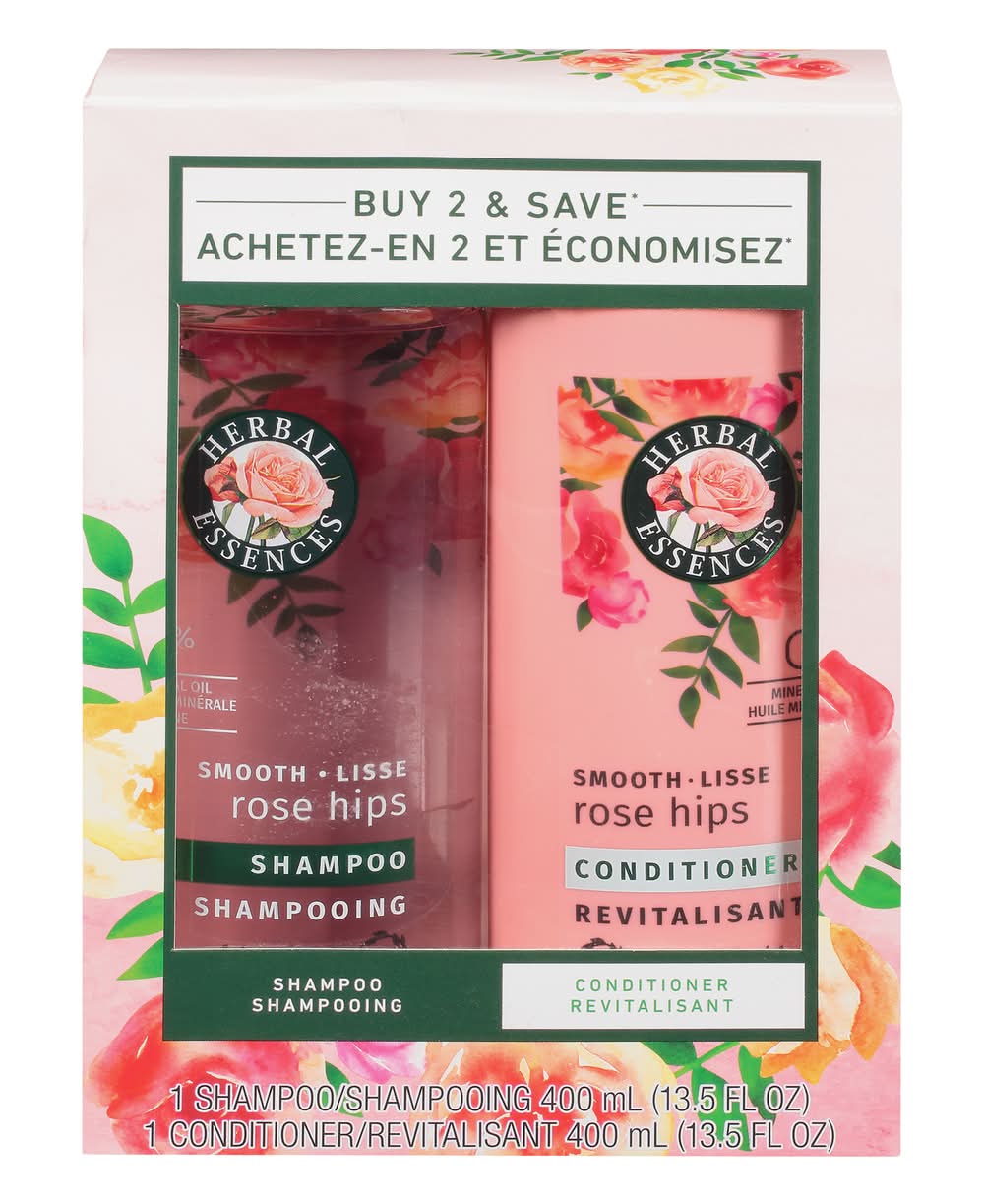 Herbal Essences Smooth-Lisse Rose Hips Shampoo & Conditioner Set (2 x 13.5 fl oz)