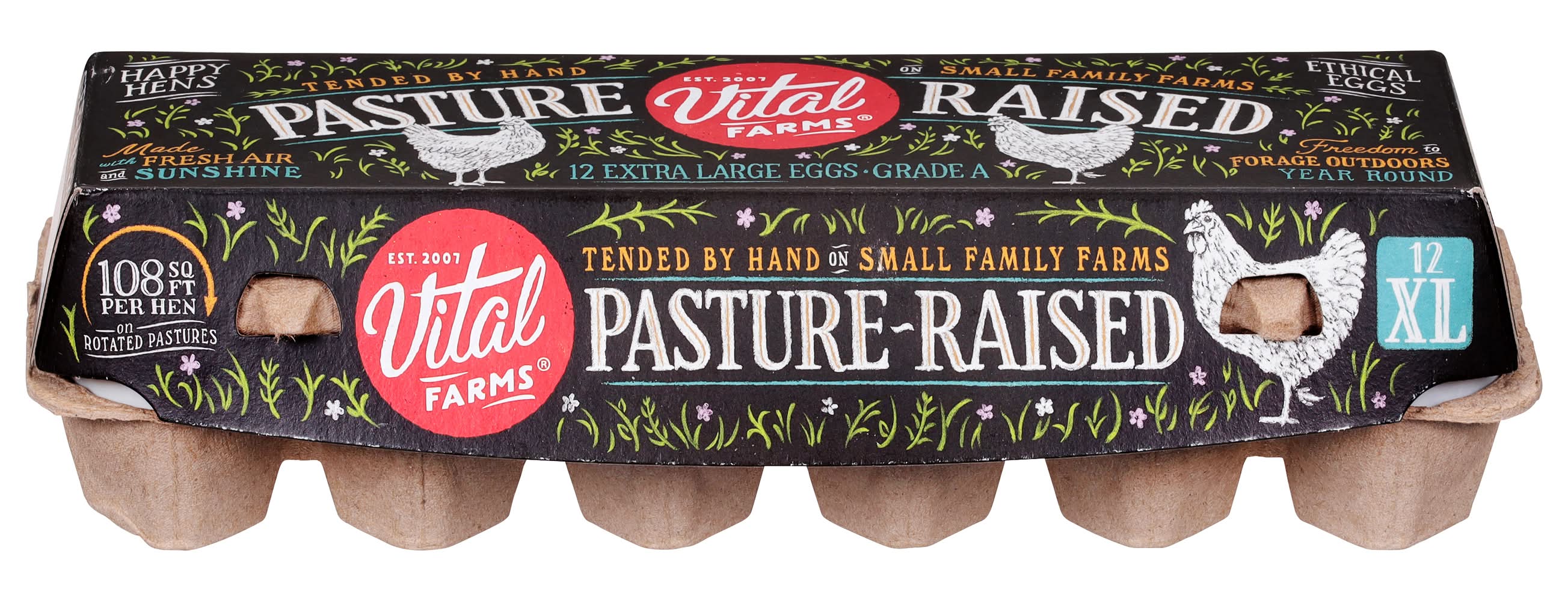 Vital Farms Grade a Pasture Raised Eggs, XL (27 oz, 12 ct)