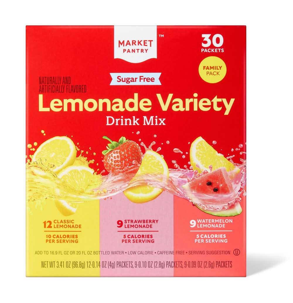 Market Pantry Lemonade Variety Sugar-Free Drink Mix (30 ct)