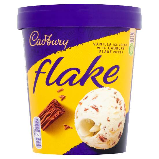 Cadbury Vanilla, Flake Ice Cream Tub (480ml)