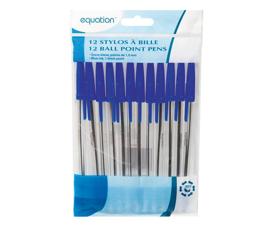 Equation stylos à bille (12 unités, bleu) - ball point pens (12 units, blue)
