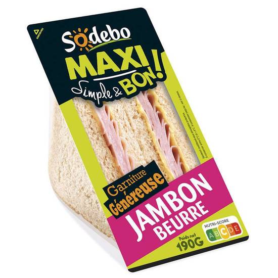 Sodebo Maxi sandwich Jambon beur 190g
