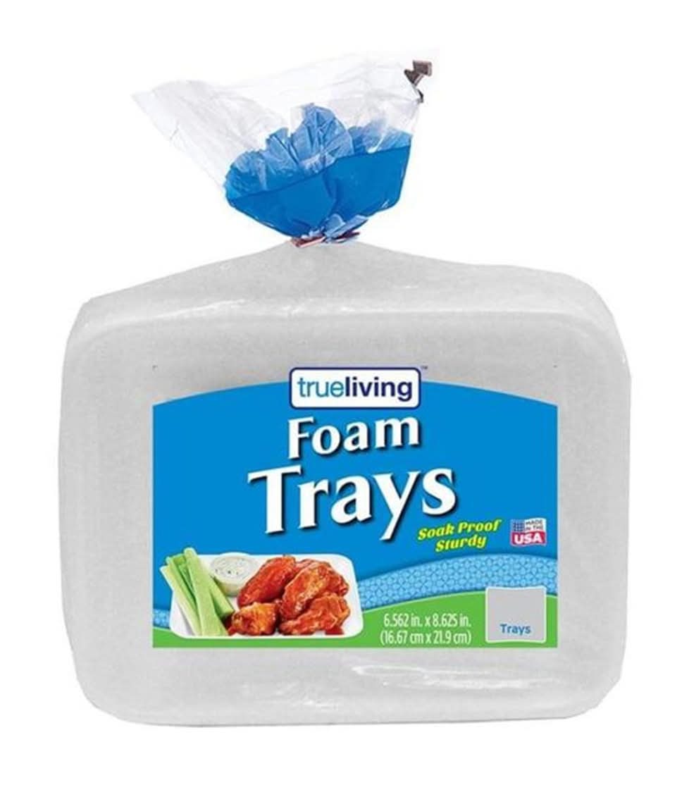 True Living Foam Trays 25 Ct