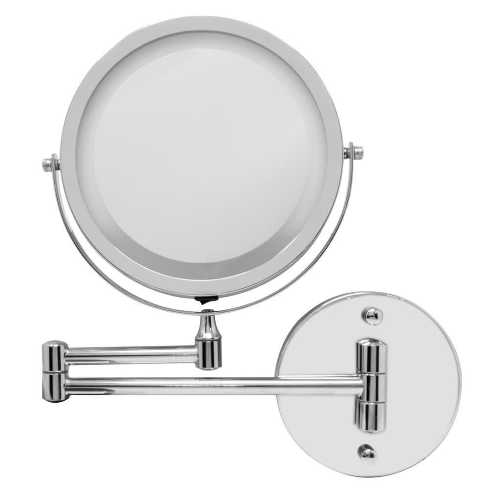 allen + roth 4.75-in x 11.5-in Polished Chrome Double-Sided 5x Magnifying Wall-mounted vanity mirror with Light