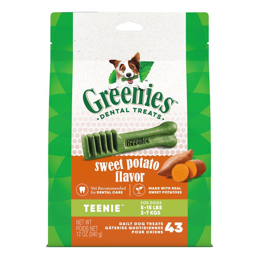 Greenies Teenie Natural Adult Dog Dental Treats - Sweet Potato (Flavor: Sweet Potato, Size: 12 Oz)