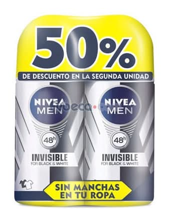 Pack Deos Nivea Hombre Roll On B&W 100Ml 2Do 50%