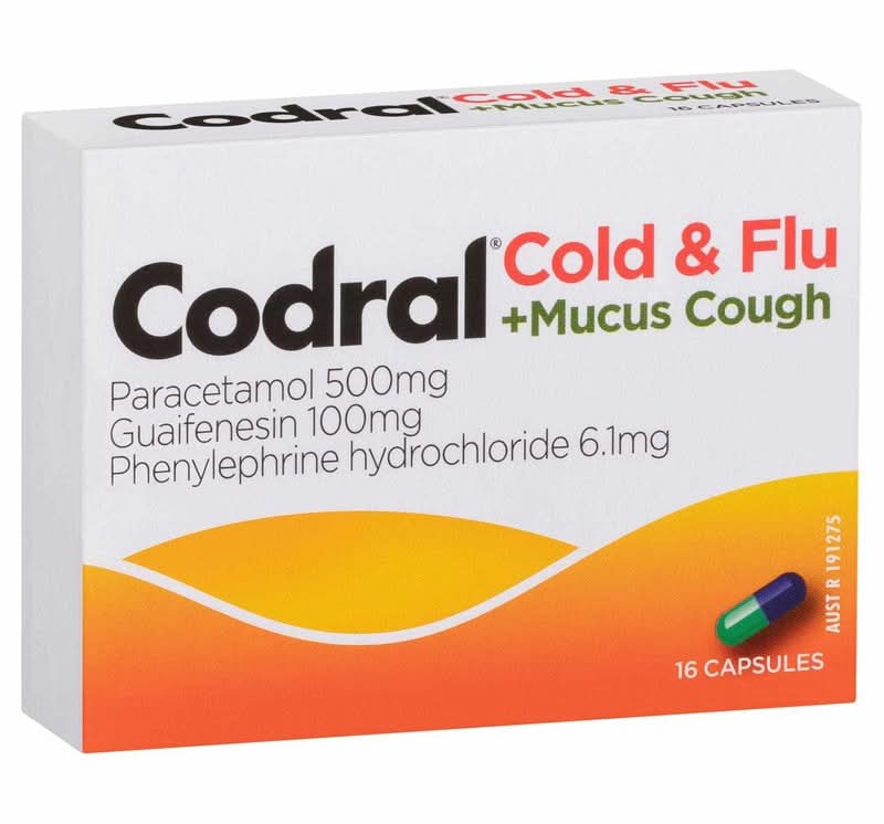Codral Cold & Flu + Mucus Cough Capsules 16s