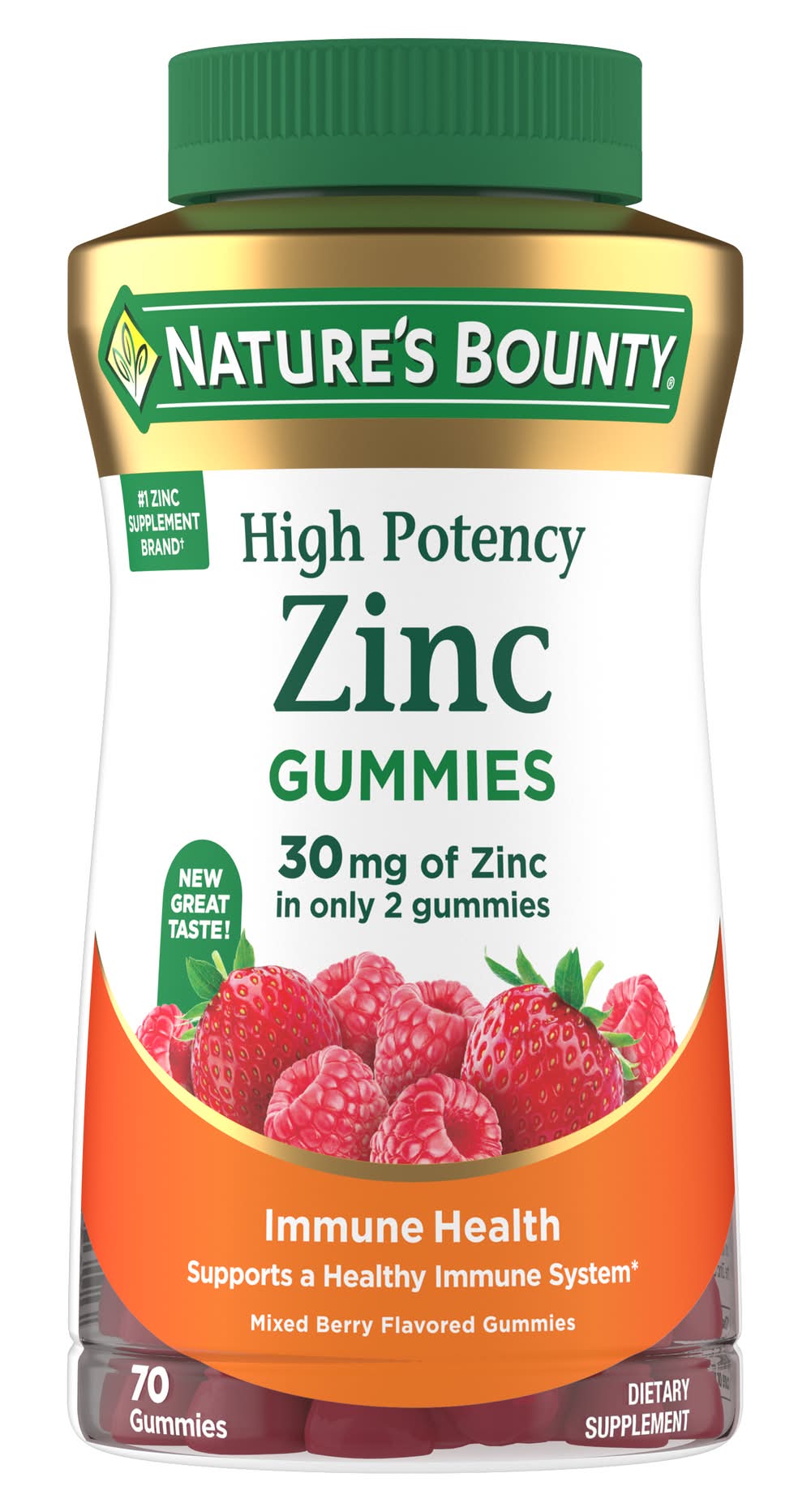 Nature's Bounty Mixed Berry 30 mg Zinc Gummies (9.6 oz)