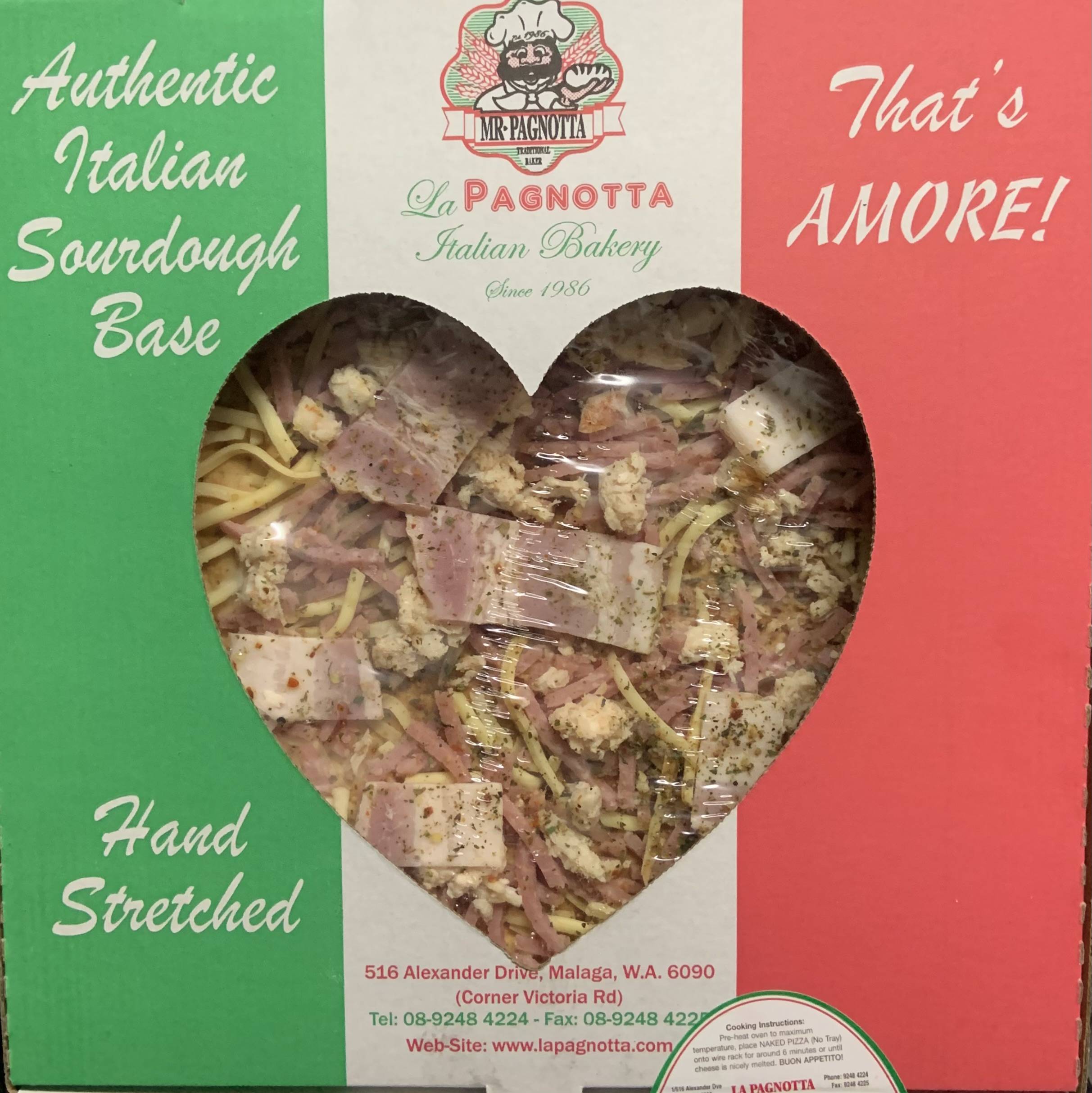 La Pagnotta Authentic Italian Pizza BBQ Meat Lovers Sour Dough Base 500Gm