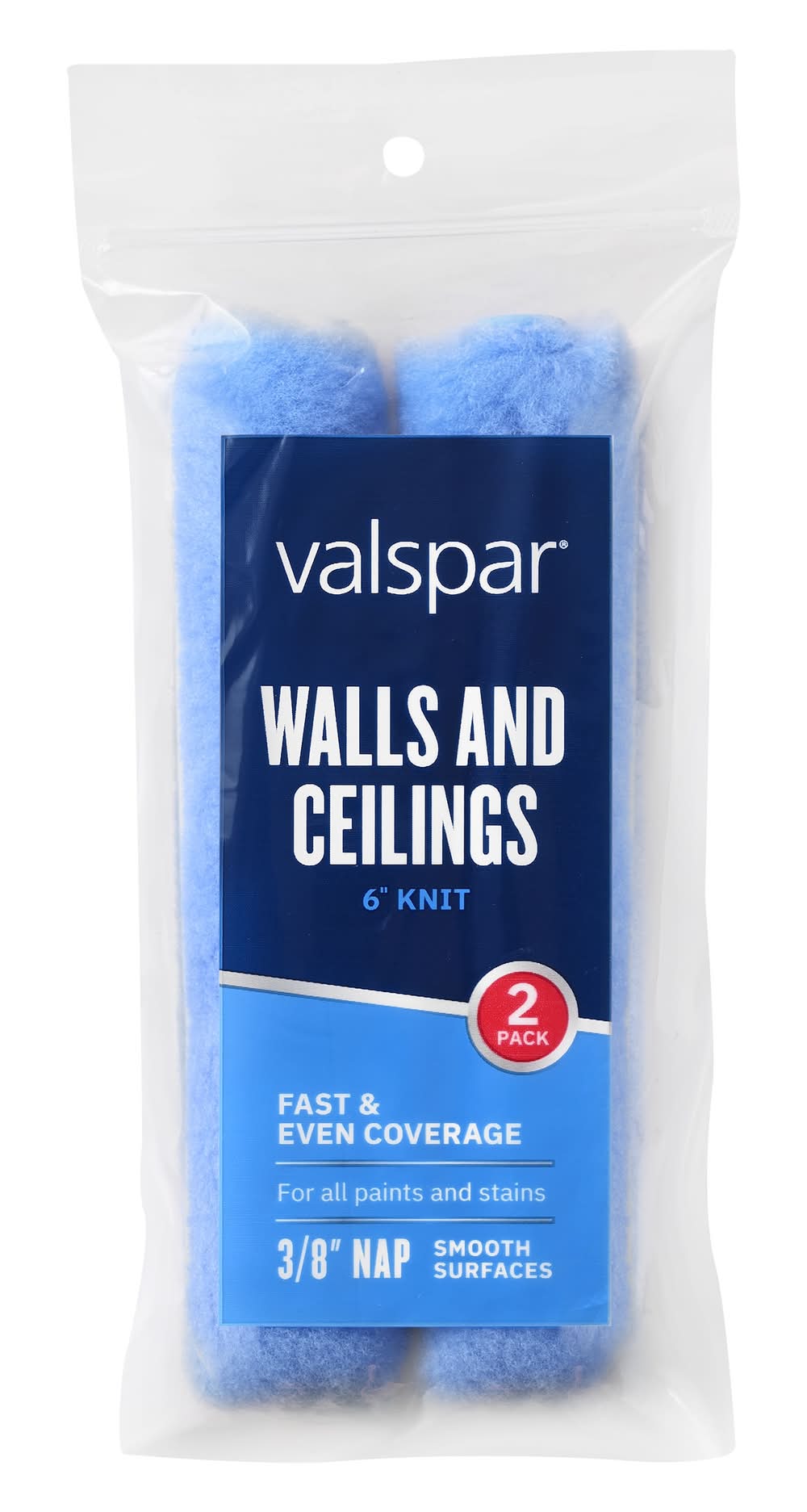 Valspar 2 -Pack 6-in x 3/8-in Nap Walls and Ceilings Mini Knit Paint Roller Cover