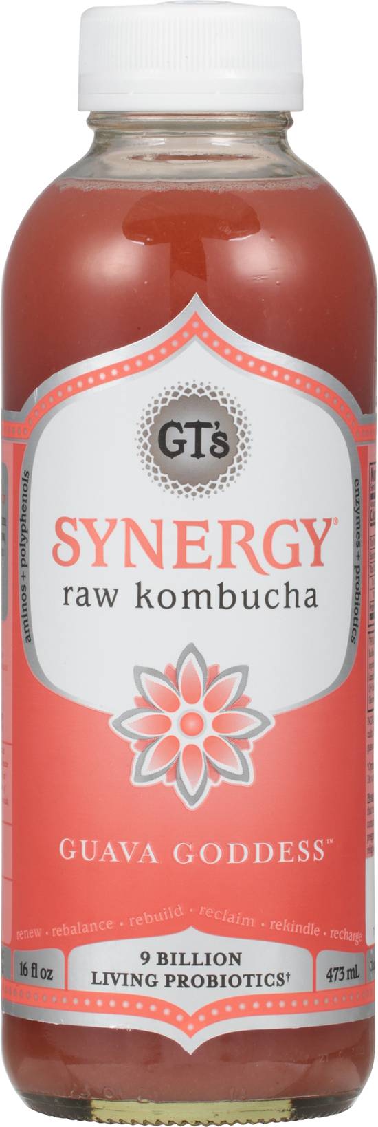 Gt's Guava Goddess Synergy Raw Kombucha (16 fl oz)