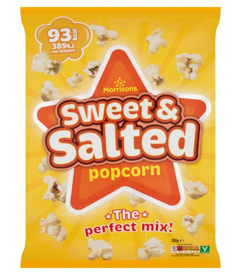 Morrisons Sweet- Salted, Popcorn (100g)