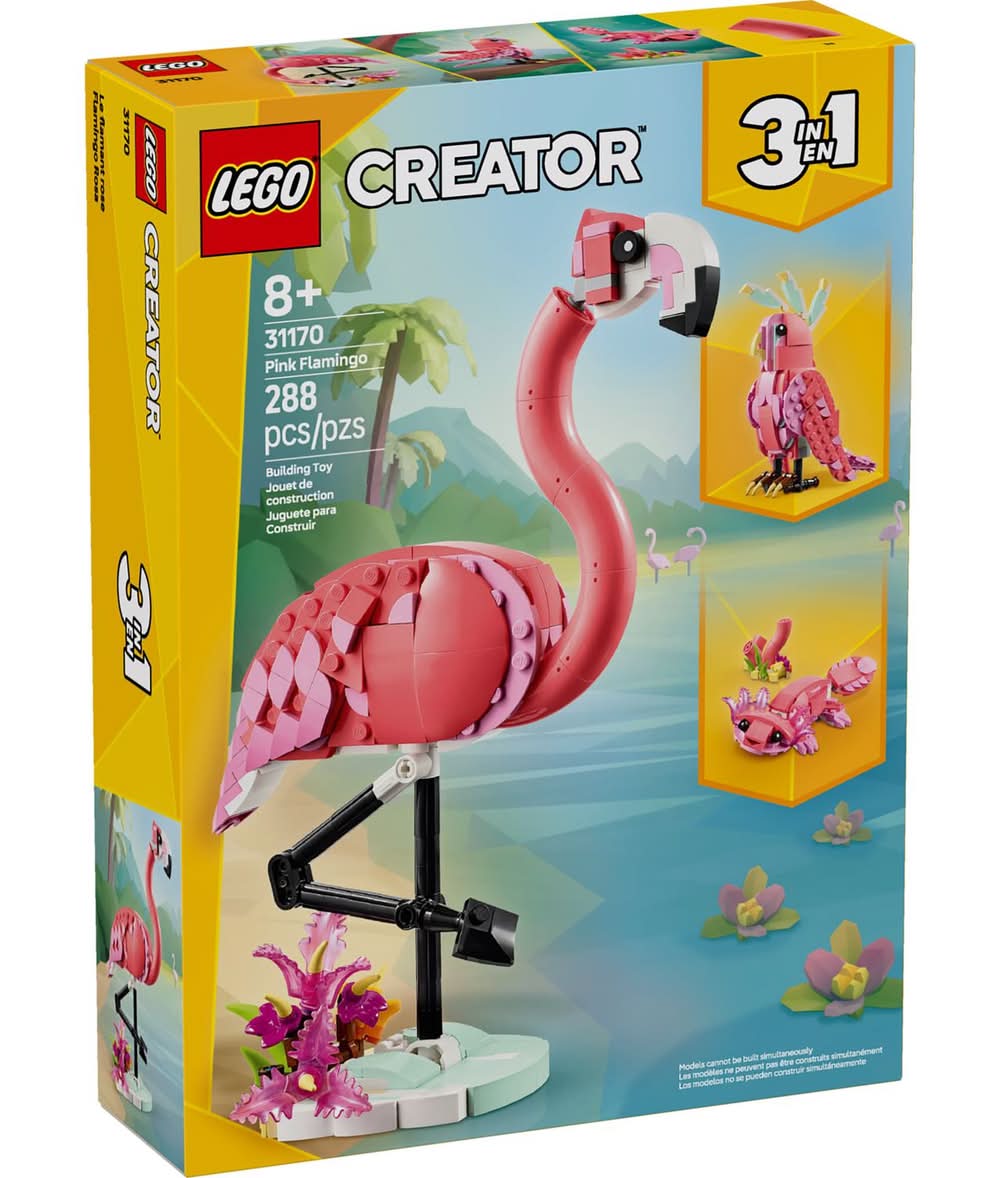 Lego Creator Wild Animal Pink Flamingo Building Toy Multi 288 Pc