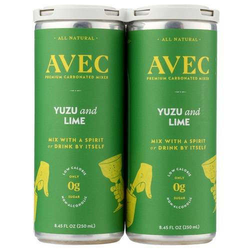 Avec Drinks Co Yuzu And Lime Non-Alcoholic Premium Carbonated Mixer 4 Pack