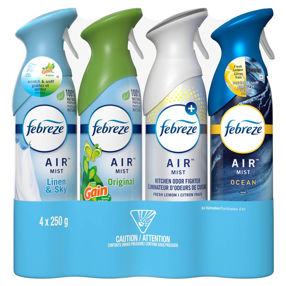 Febreze Air - Rafraichiseur D'Air, Assortiments, 4-Unités