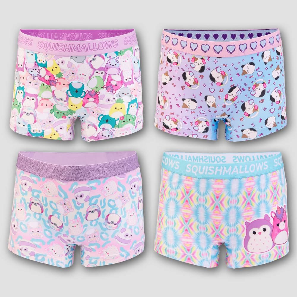 Squishmallows Girl's Boxer Briefs, 8 (4 ct)