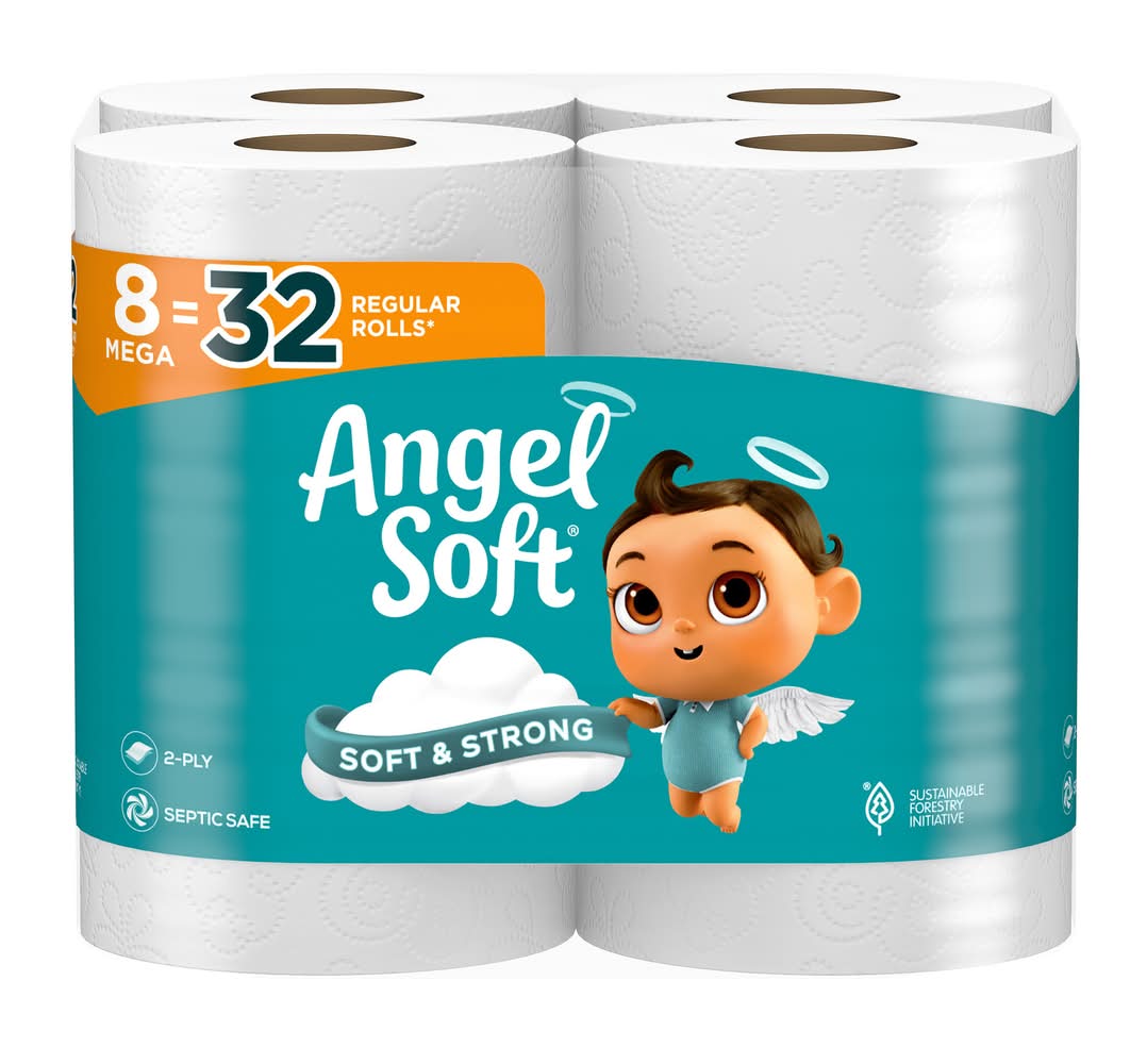 Angel Soft Toilet Paper Mega Rolls (1.5 lbs, 8 ct)
