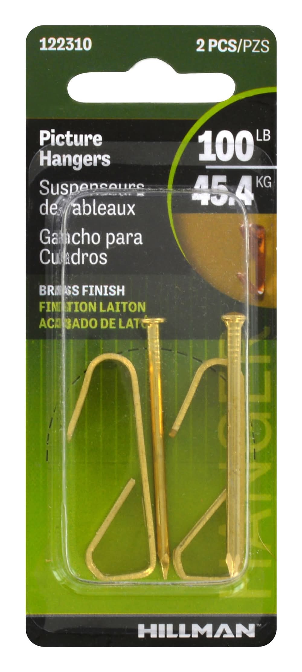 Hillman Steel 100-lb Capacity Hanging hooks and nails 2 - Pack