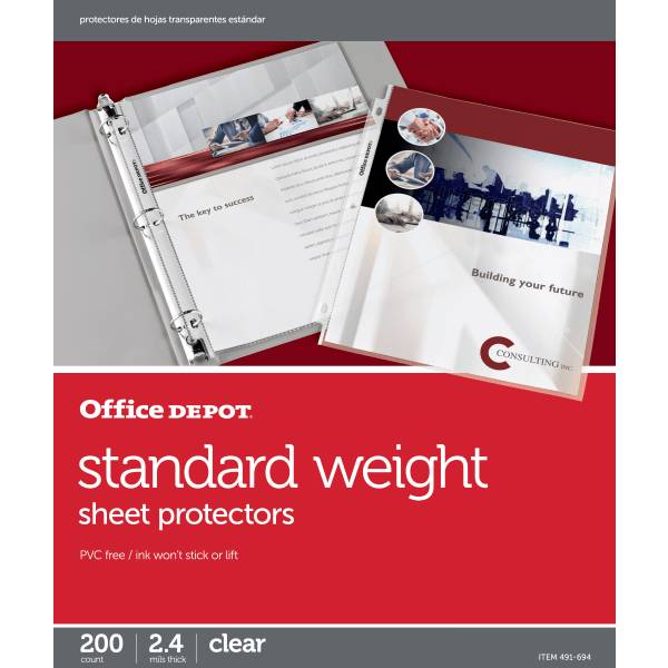 Office Depot Standard Weight Sheet Protectors (200ct)