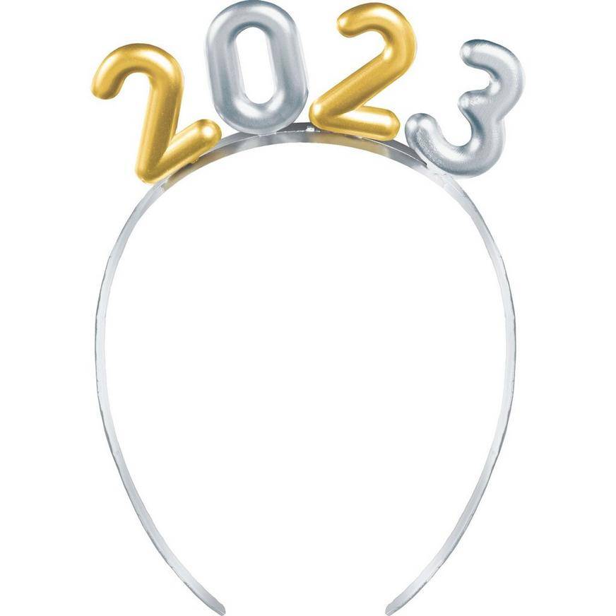 Gold & Silver 2023 Balloon Plastic Headband