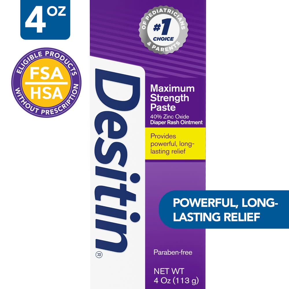 Desitin Maximum Strength Diaper Rash Paste Ointment (4 oz)