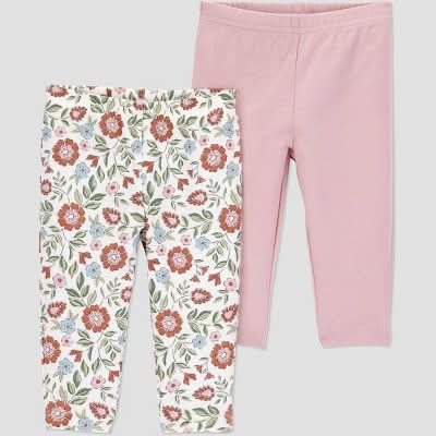Carter's Just One You® Baby Girls' 2pk Floral Pants - Pink 9M