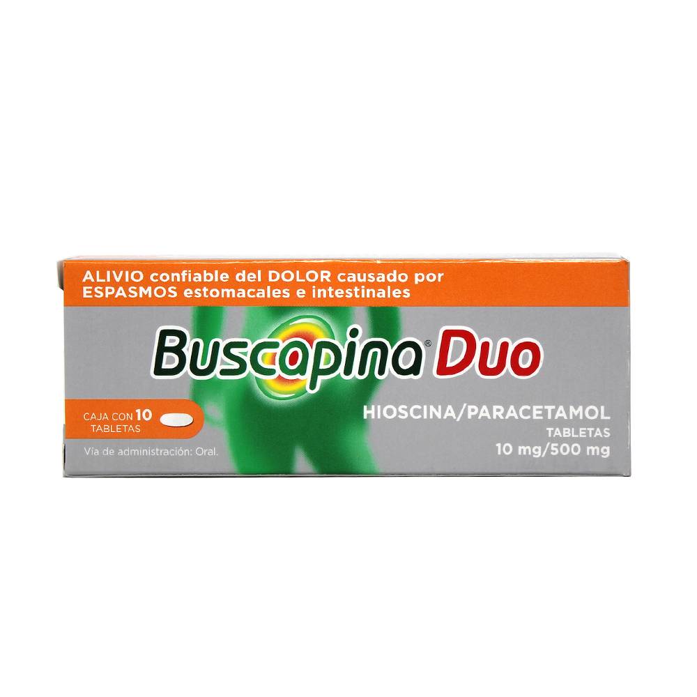 Buscapina duo hioscina paracetamol tabletas 10 mg/500 mg (10 piezas)