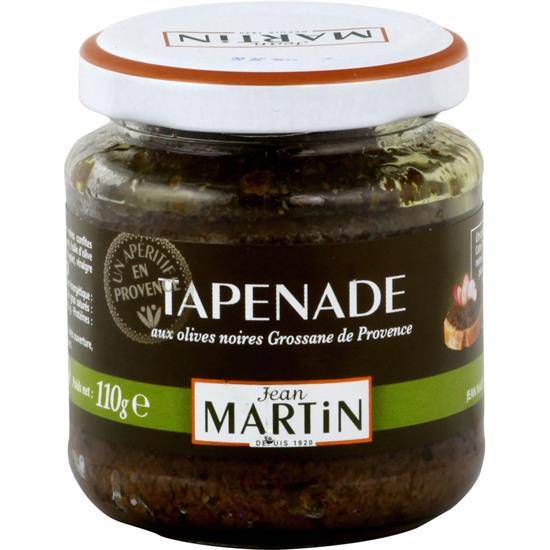 Tapenade aux olives noires JEAN MARTIN - le pot de 110 g