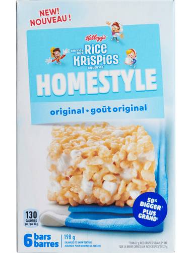 Rice krispies barre de céréales carrés original (6 unités)