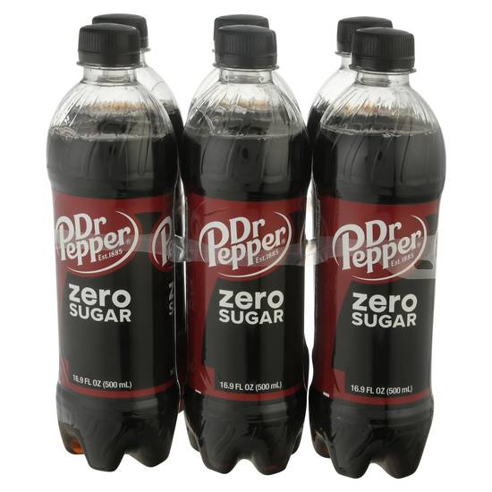 Dr Pepper Zero Sugar Soda (6 pack, 16.9 fl oz)