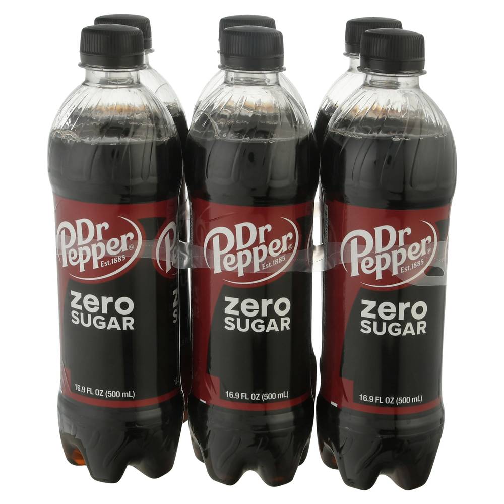 Dr Pepper Zero Sugar Soda (6 x 16.9 fl oz)