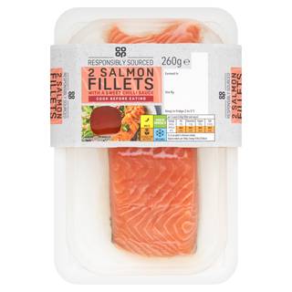 Co-op 2 Salmon Fillets with a Sweet Chilli Sauce 260g