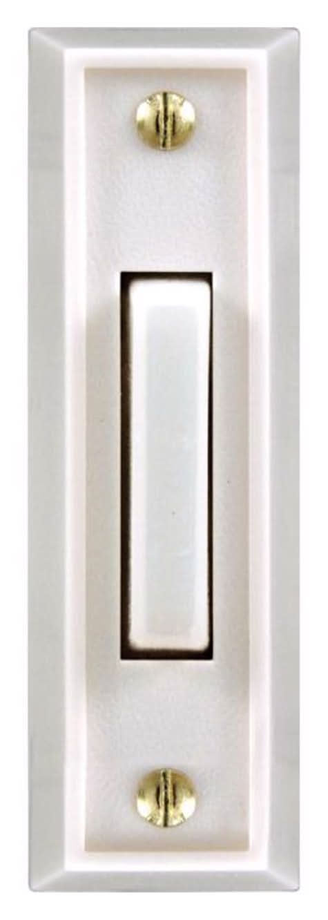 Heath Zenith White Plastic Wired Pushbutton Doorbell
