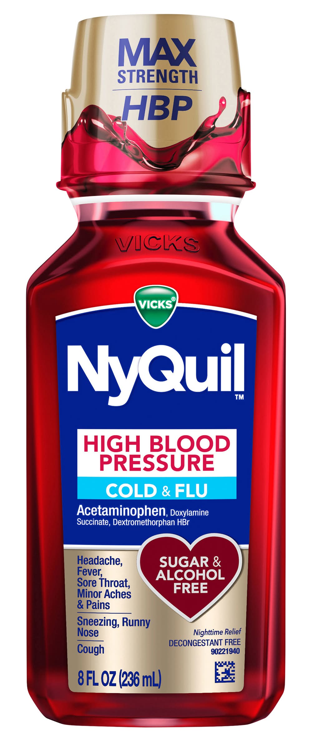 Vicks Nyquil High Blood Pressure Cold & Flu (8 fl oz)