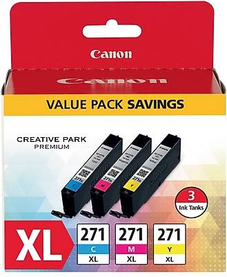 Canon Cli-271Xl High-Yield Cyan Magenta Yellow Ink Tanks (3 ct)